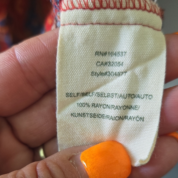 🧡✨‎ Tiny Anthropologie Boho Red Printed Tunic Dress — Size M ✨🧡 AA47 - Picture 5 of 10